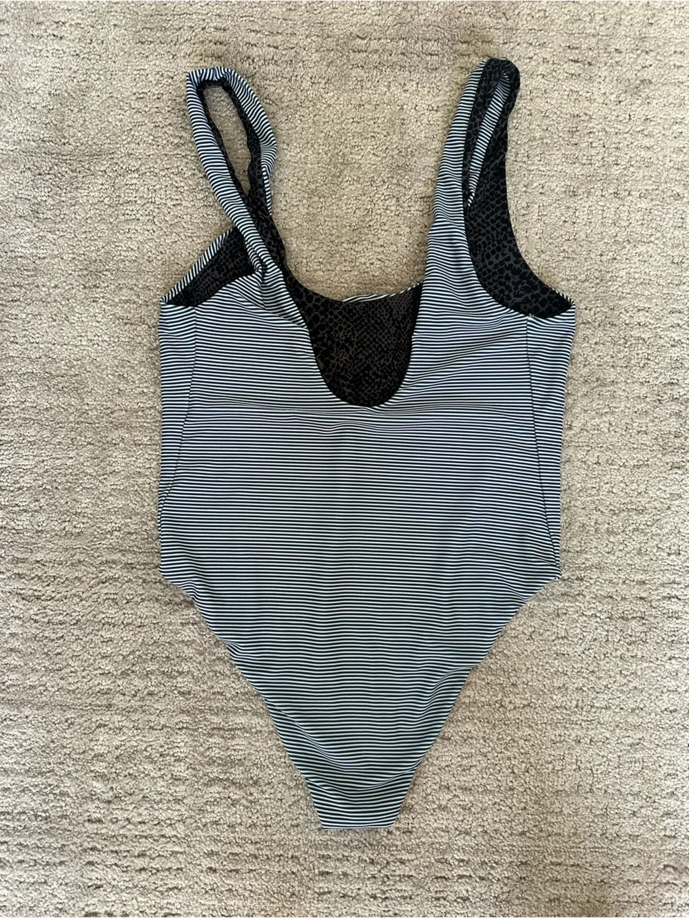 EUC Acacia Swim Striped PALM SPRINGS High Cut M
